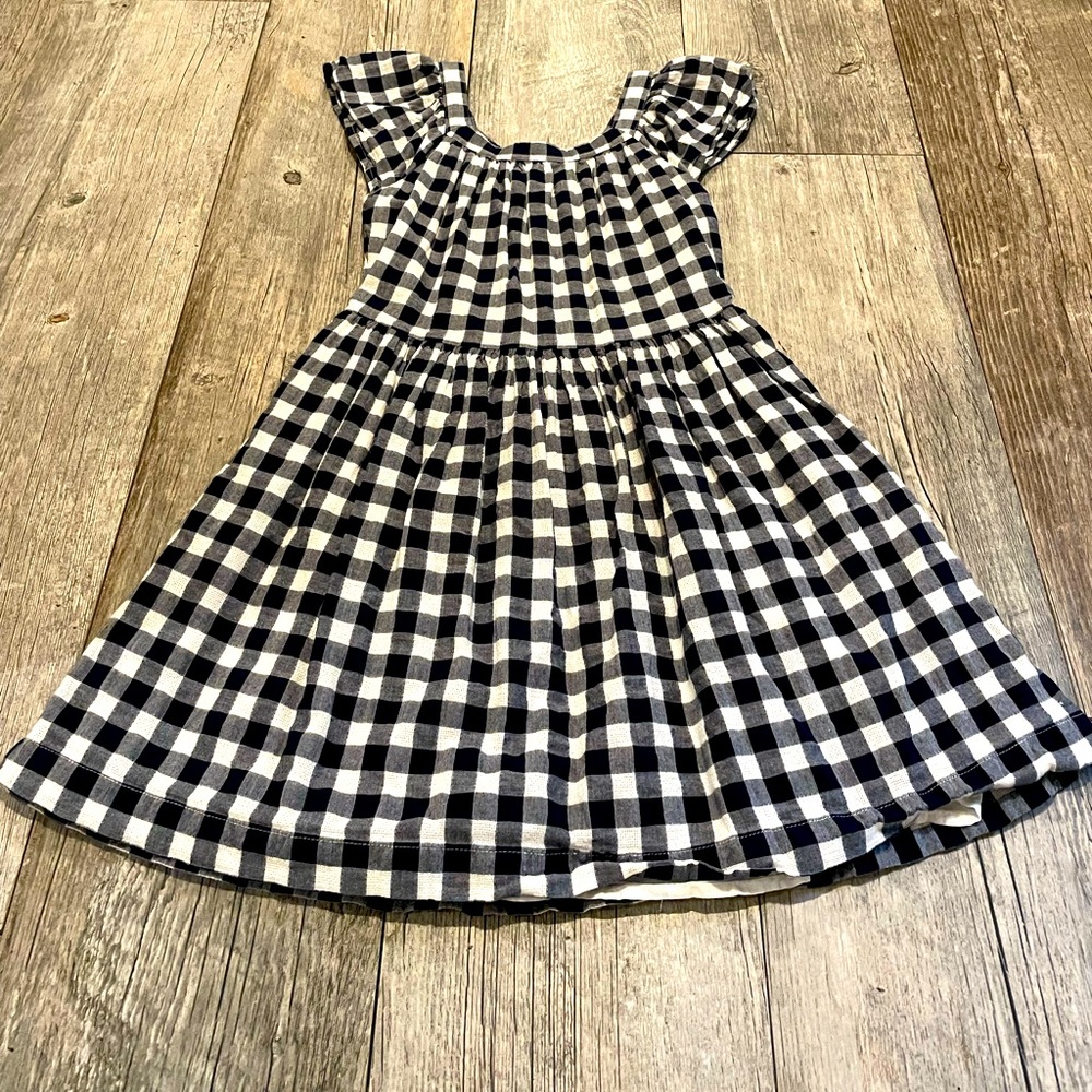 Gap kids navy and white gingham dress
